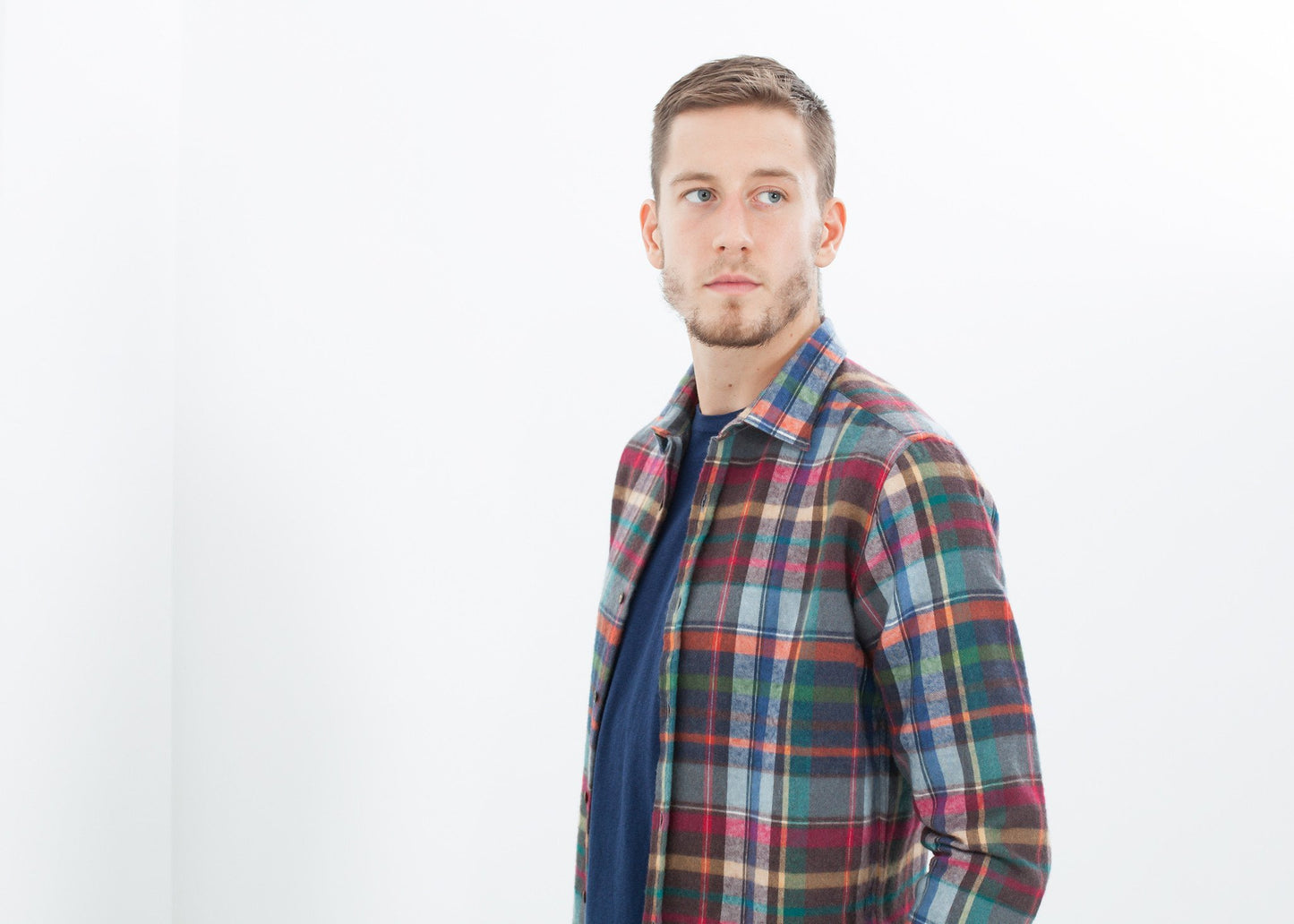 Riccardo Button-Up in Plaid Multi Aglini