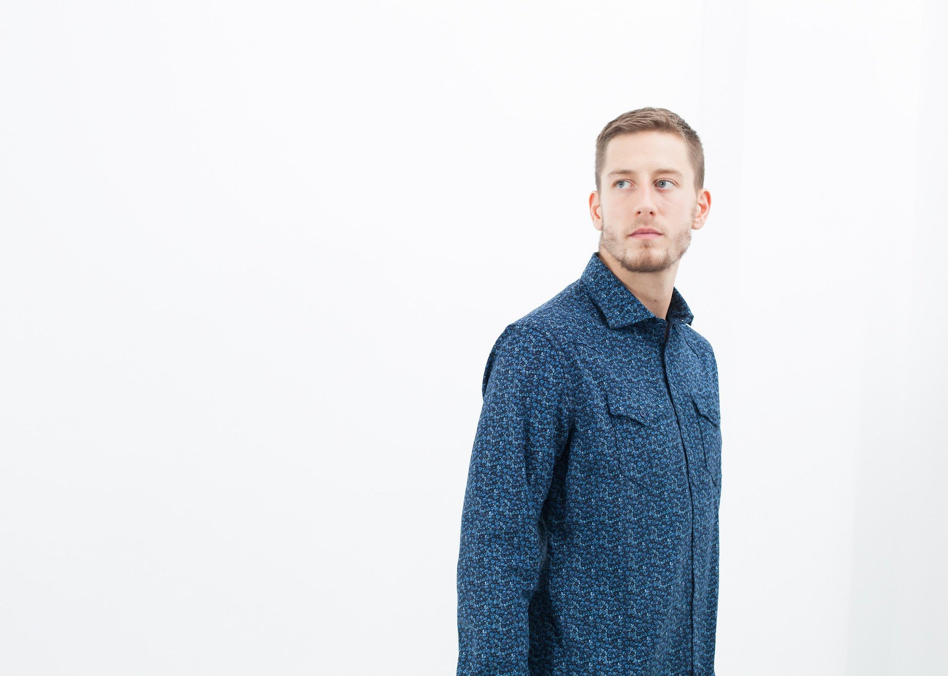 Western Arkansas Button-Up in Blue Floral Aglini