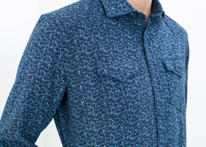 Western Arkansas Button-Up in Blue Floral Aglini