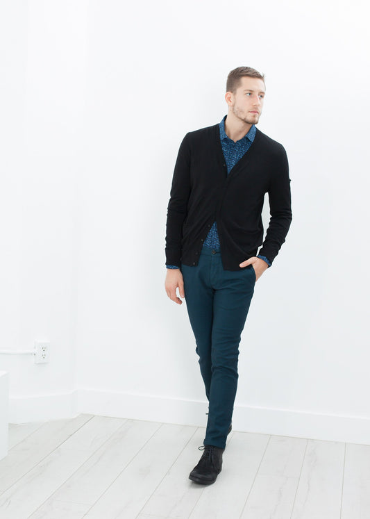 Diamond Weave Trouser in Sky Pence