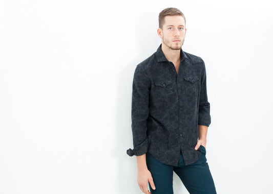 Western Arkansas Button-Up in Dark Hash Floral Aglini