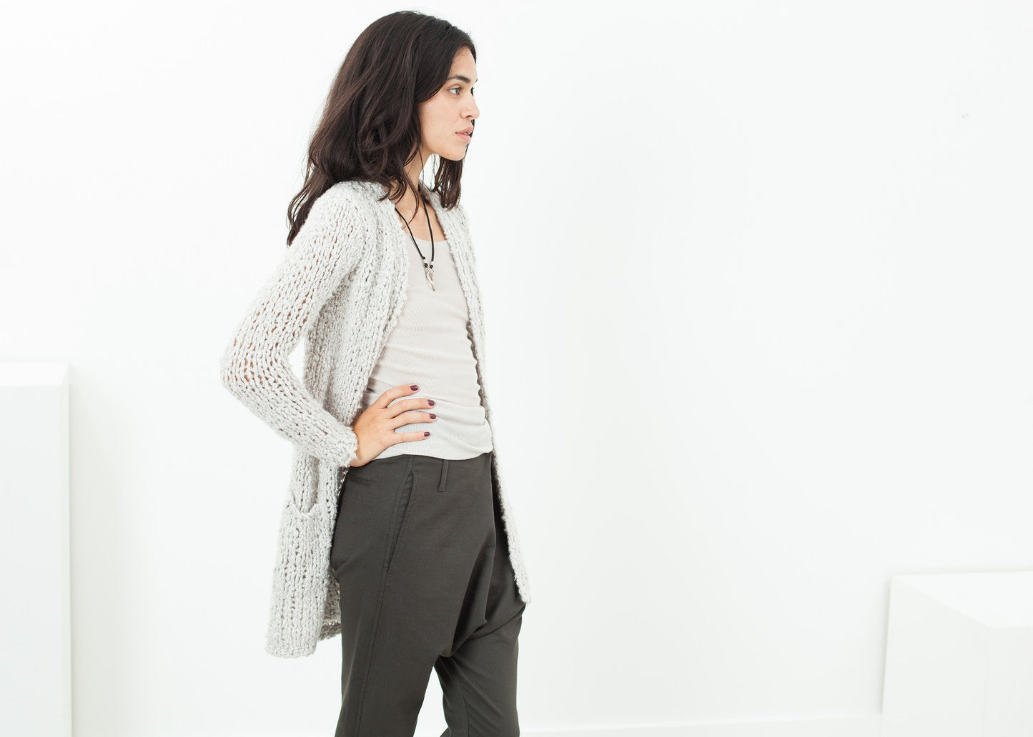 Bulk Stitch Cardigan in Cloud Private 02 04