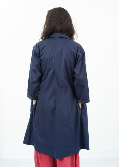 Sateen Trench in Navy Jesse Kamm