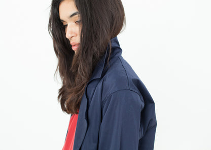 Sateen Trench in Navy Jesse Kamm