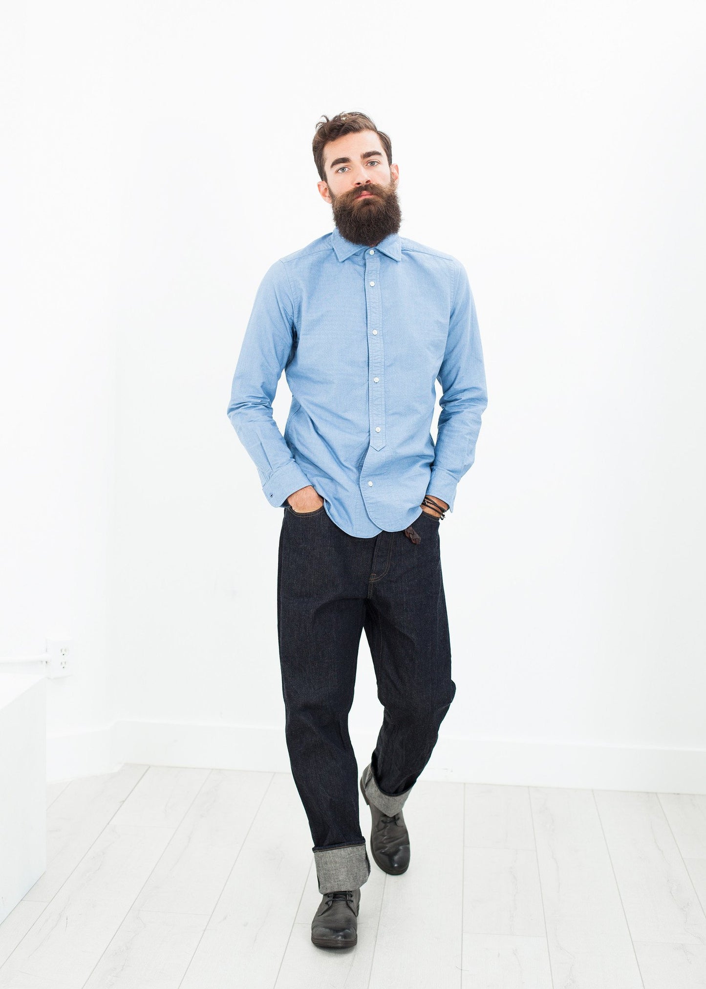 British Officer's Shirt in Sky Blue Nigel Cabourn