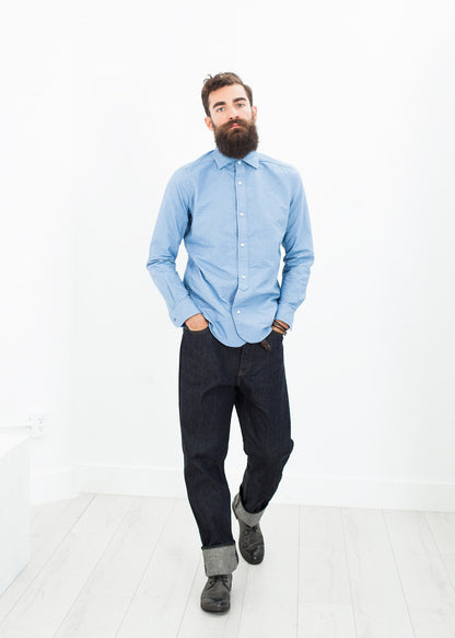 British Officer's Shirt in Sky Blue Nigel Cabourn