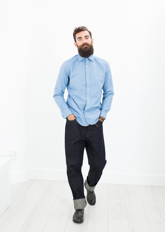 British Officer's Shirt in Sky Blue Nigel Cabourn