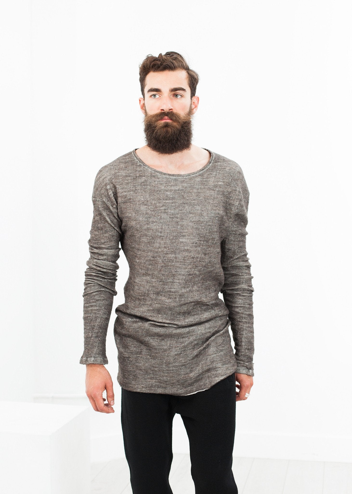Extra Long Sleeve Sweater in Cavern Isabel Benenato