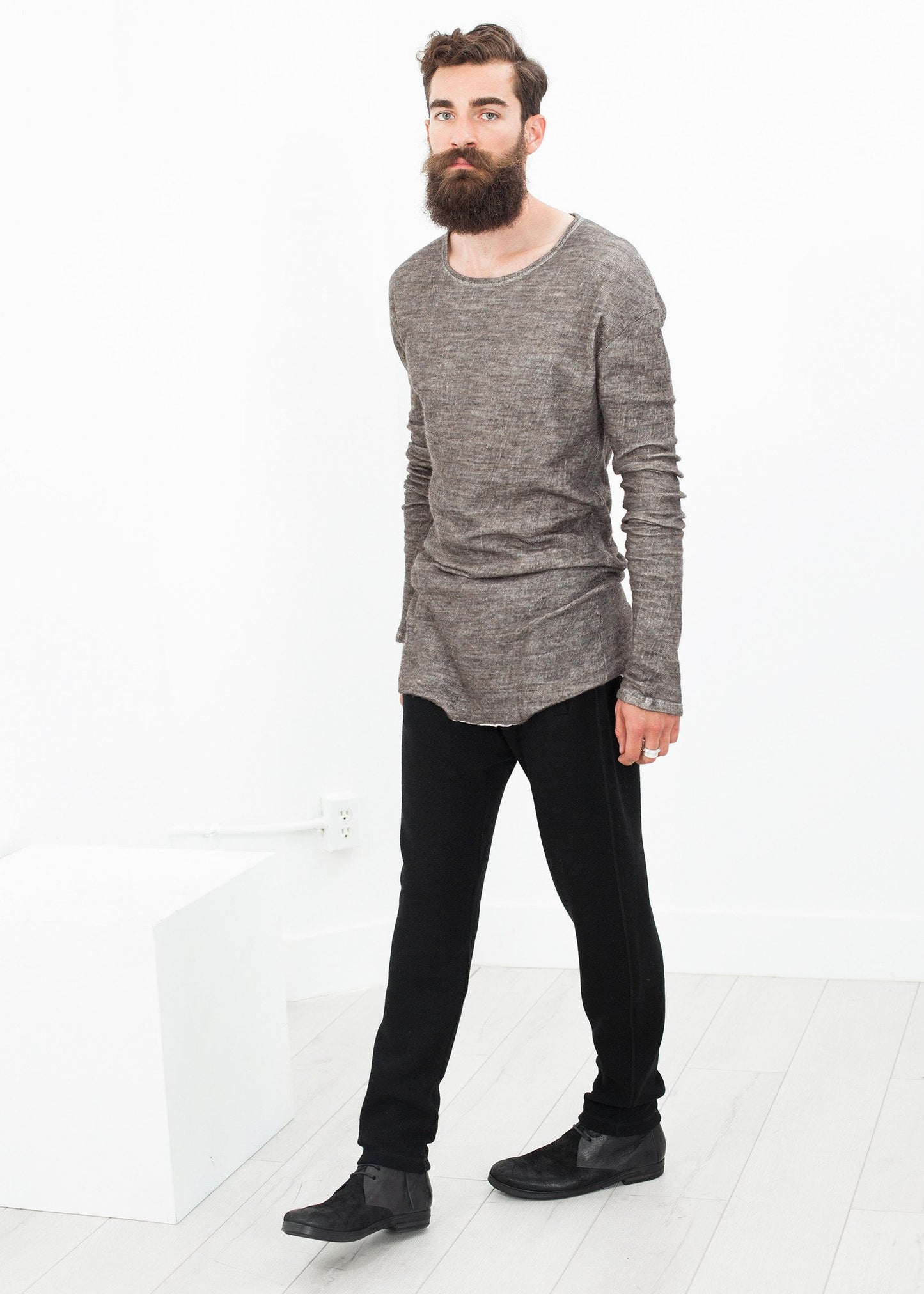 Extra Long Sleeve Sweater in Cavern Isabel Benenato