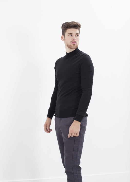 Merino Knit Turtleneck in Black Isabel Benenato