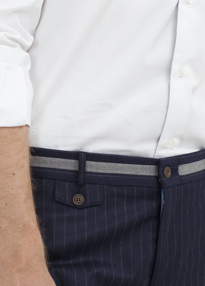 Sinclair Trouser in Navy Stripe Circle of Gentlemen