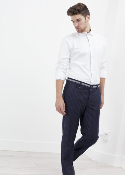 Sinclair Trouser in Navy Stripe Circle of Gentlemen