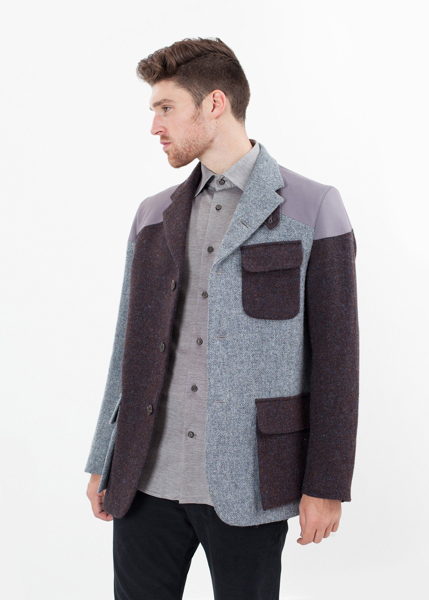 Crazy Mallory Jacket in Blue Mix Nigel Cabourn
