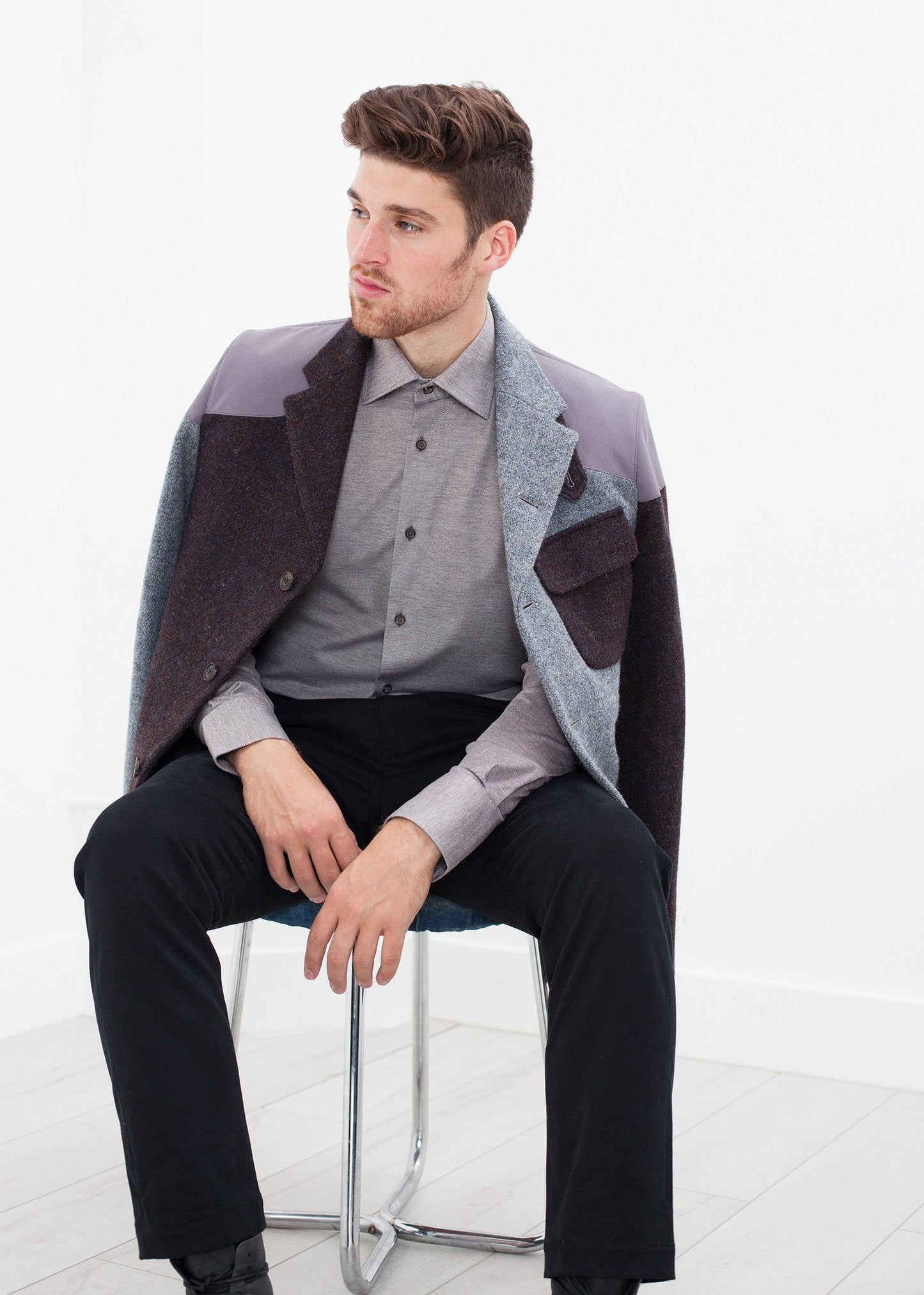 Crazy Mallory Jacket in Blue Mix Nigel Cabourn