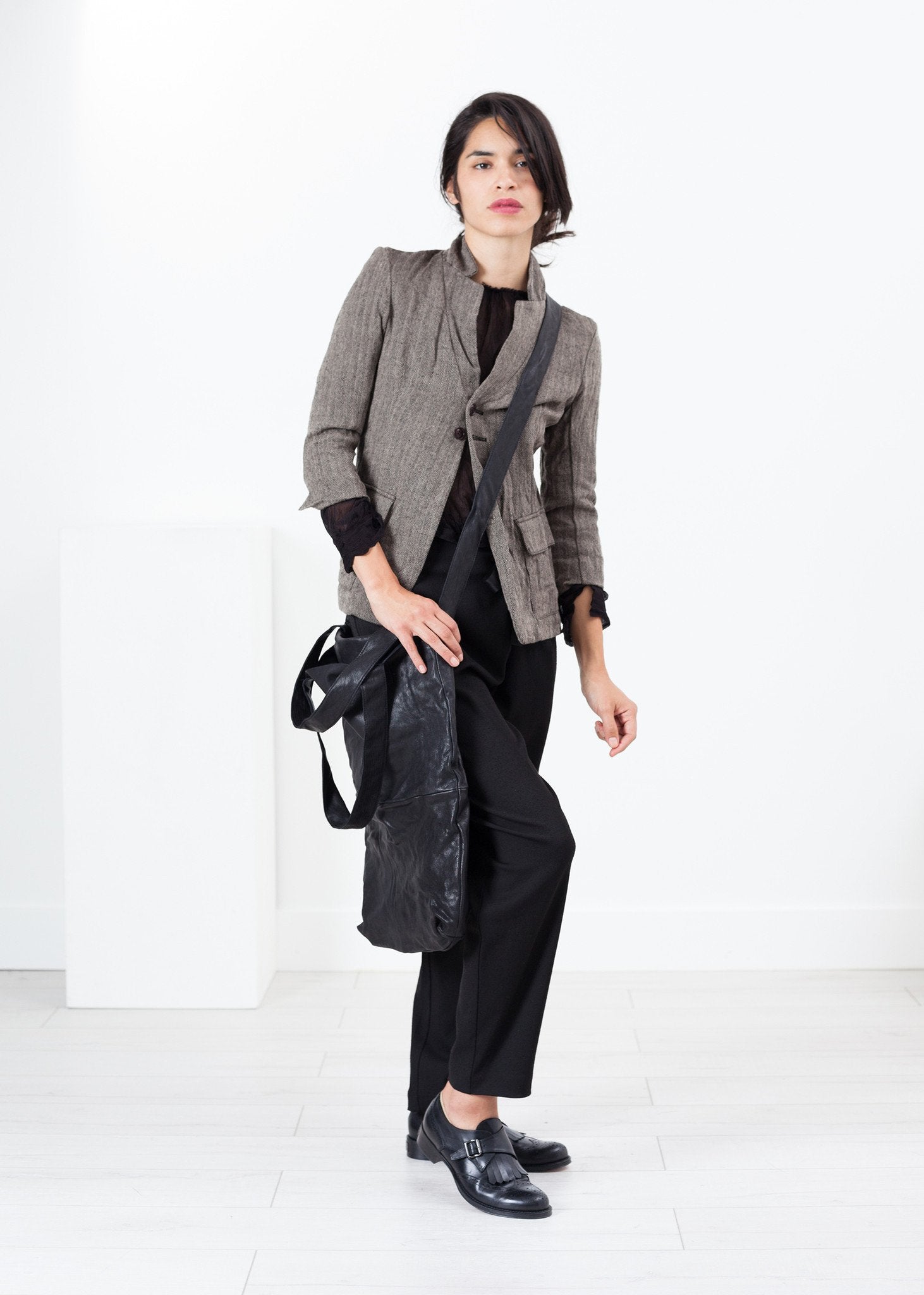 Tall Bag in Black Rundholz