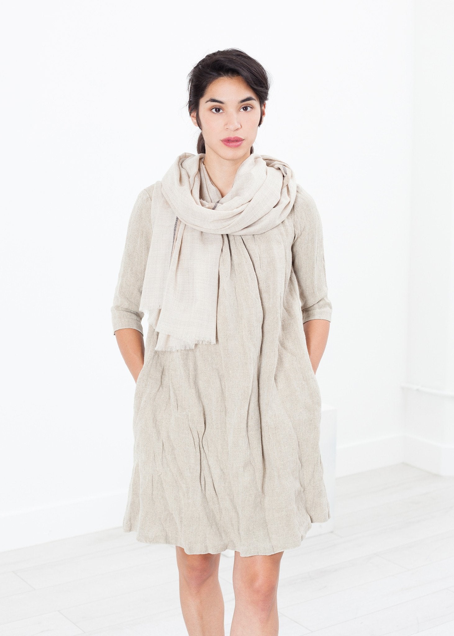 Hemp Dress in Natural Hazel Brown