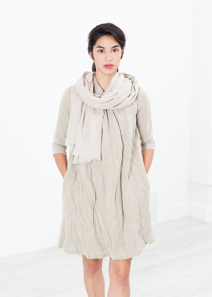 Hemp Dress in Natural Hazel Brown
