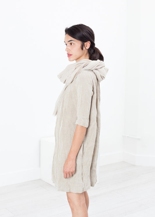 Hemp Dress in Natural Hazel Brown