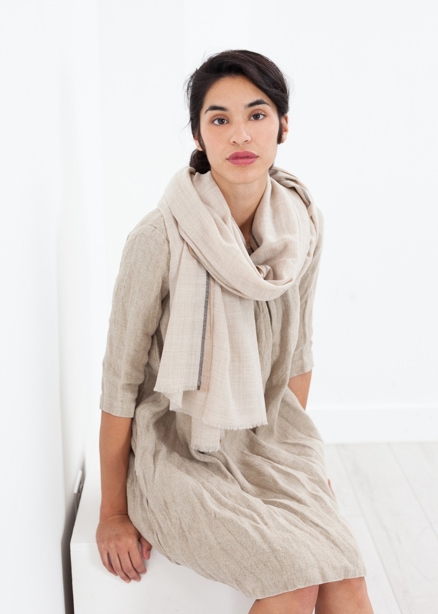 Hemp Dress in Natural Hazel Brown