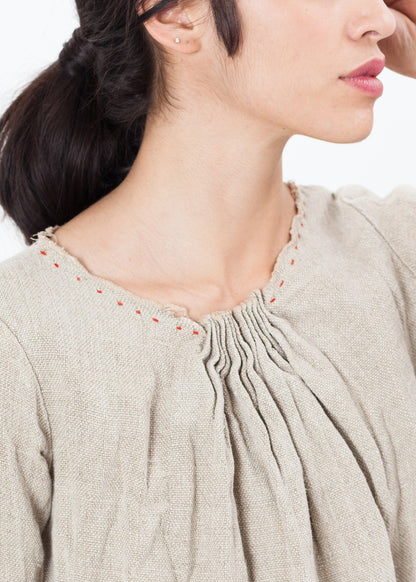 Hemp Dress in Natural Hazel Brown
