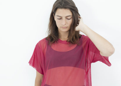 Mesh Over Dress in Pink Maria Calderara