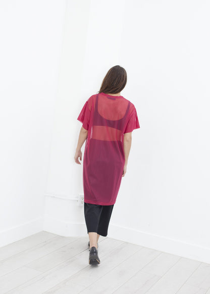 Mesh Over Dress in Pink Maria Calderara