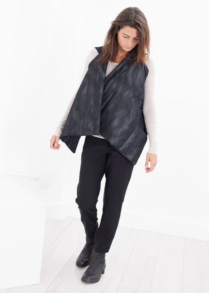 Quilted Mesh Waistcoat in Black/White Maria Calderara