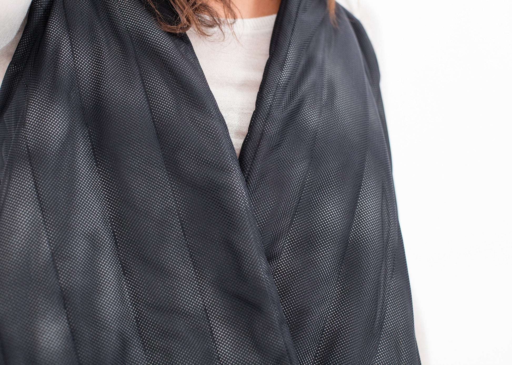 Quilted Mesh Waistcoat in Black/White Maria Calderara