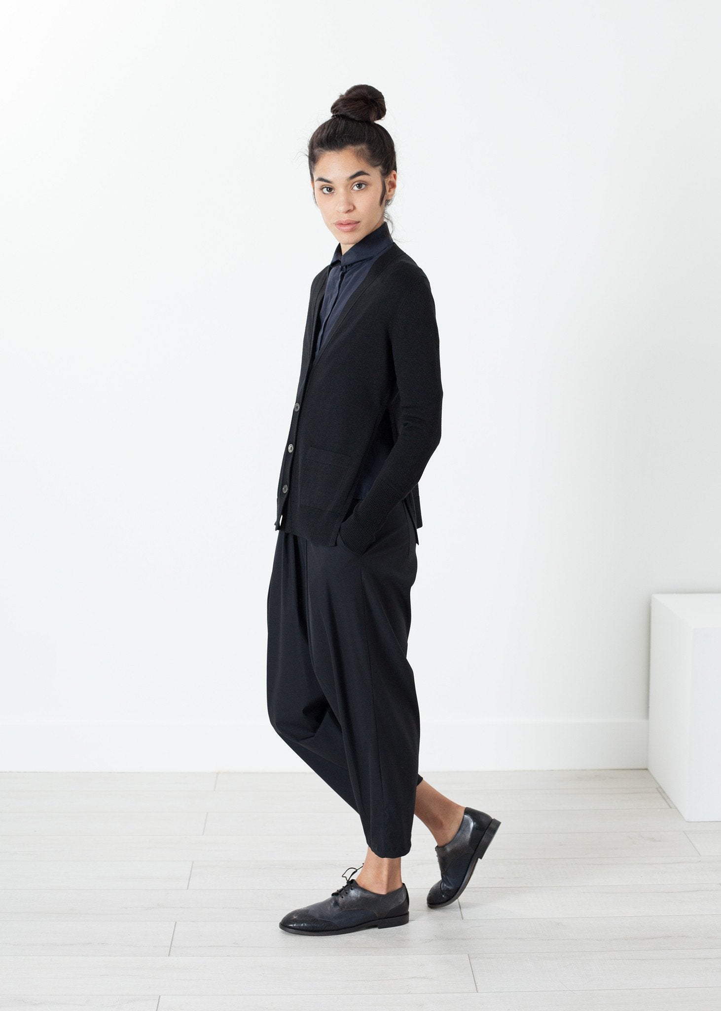 Square Cardigan in Black Sibel Saral