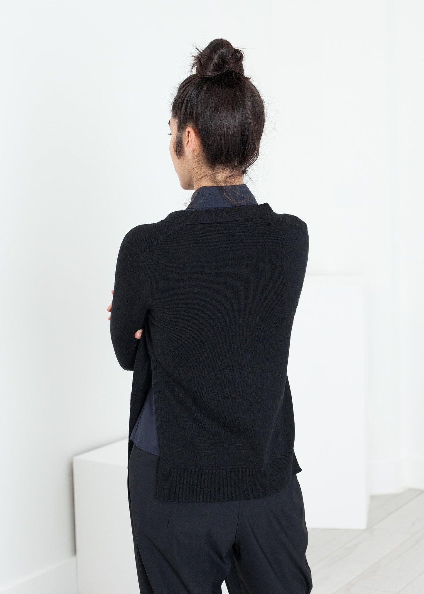 Square Cardigan in Black Sibel Saral