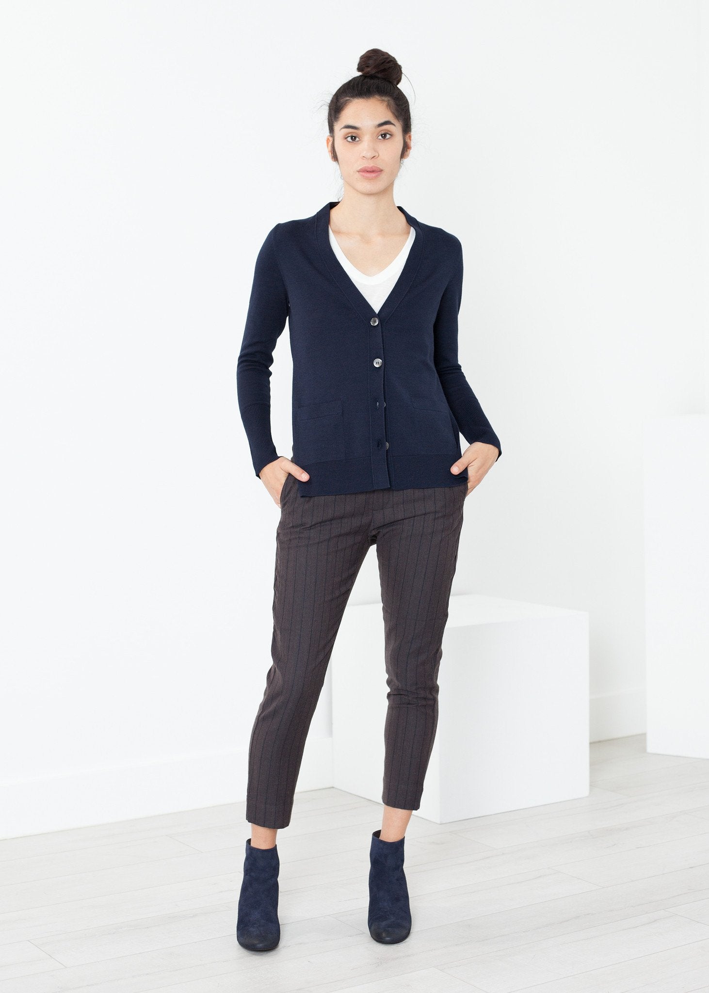 Square Cardigan in Navy Sibel Saral