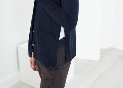 Square Cardigan in Navy Sibel Saral