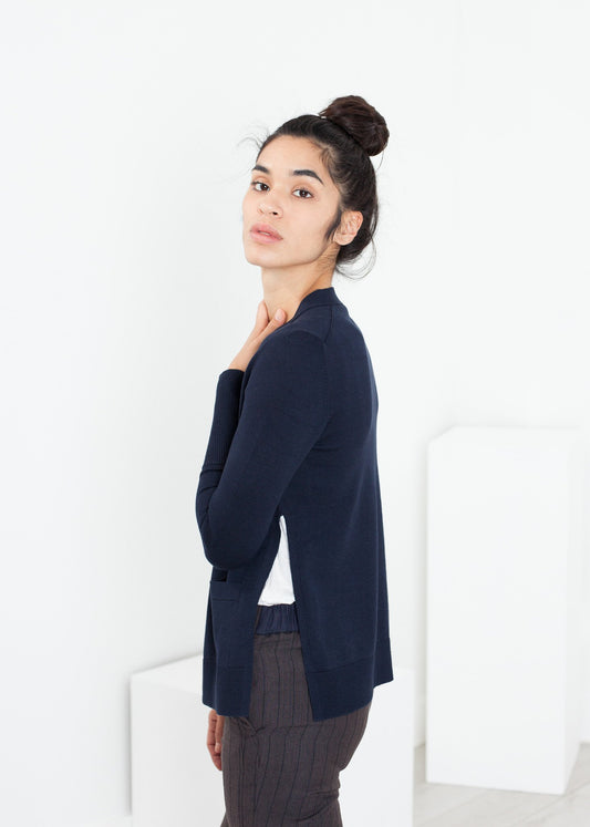 Square Cardigan in Navy Sibel Saral