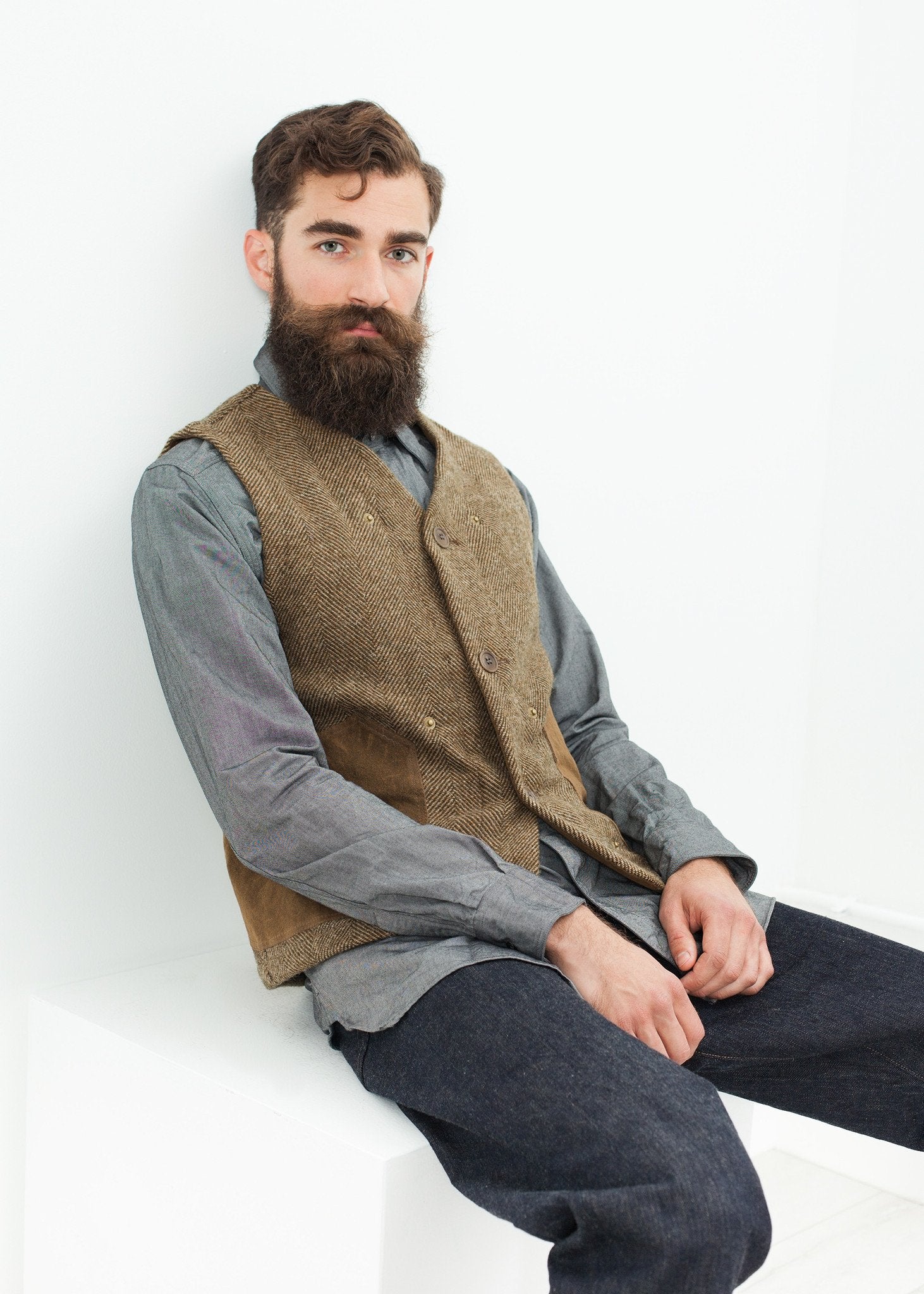 Work Vest in Tan Nigel Cabourn