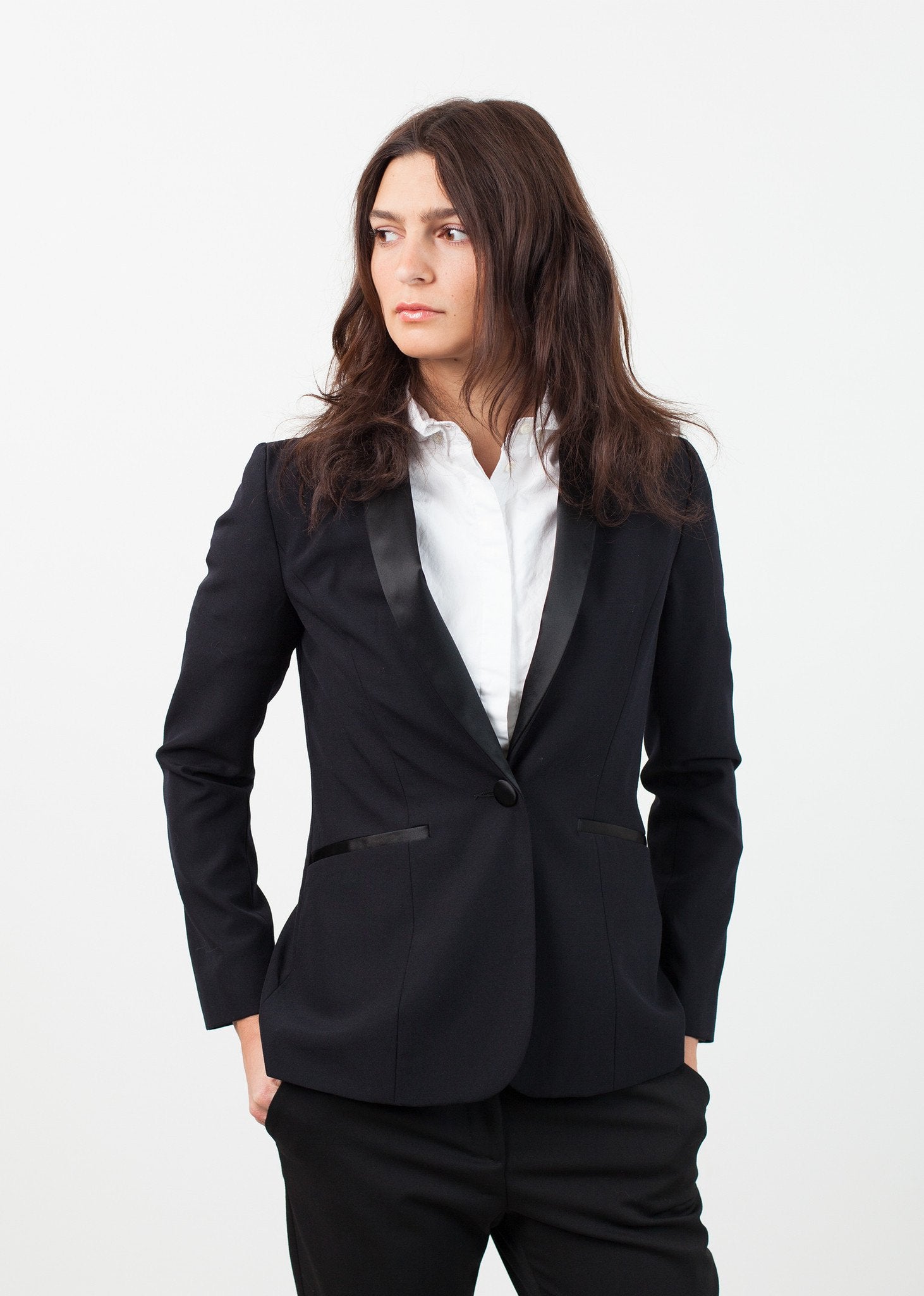 Shawl Collar Blazer in Black Harvey Faircloth