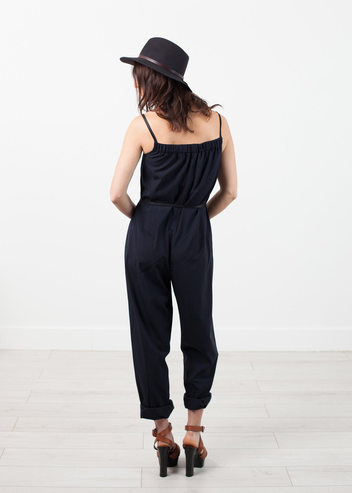 Sleeveless Jumpsuit in Navy Harvey Faircloth