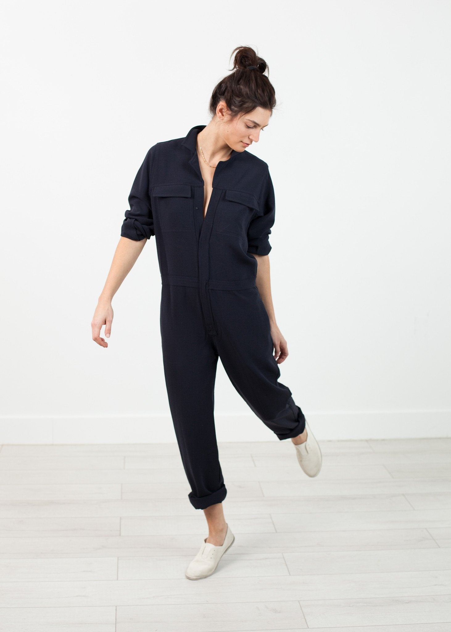 Worker Jumpsuit in Navy Harvey Faircloth