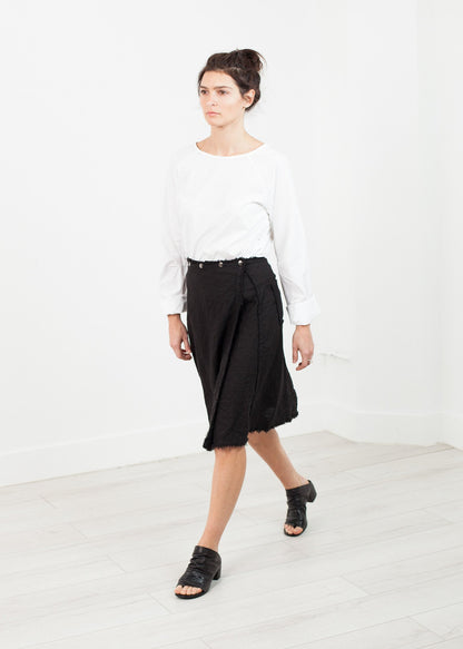 Wrap Snap Skirt in Black Pip-Squeak Chapeau