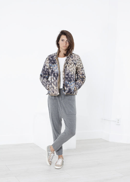 Deione Coat in Graphite Floral Duvetica