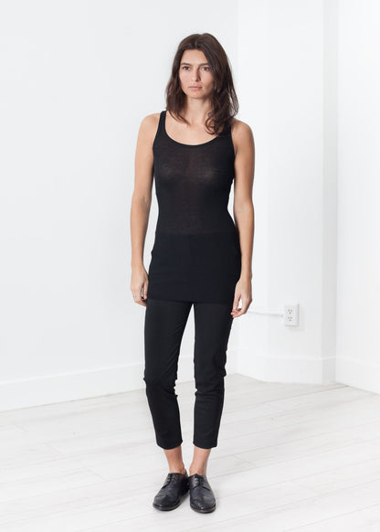 Easy Ribbed Tank in Black Private 02 04