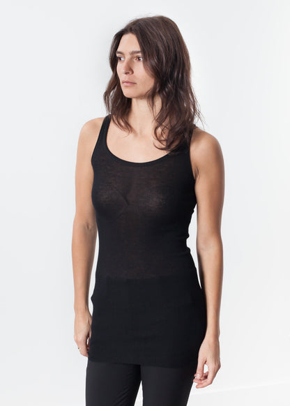 Easy Ribbed Tank in Black Private 02 04