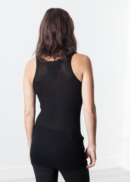 Easy Ribbed Tank in Black Private 02 04