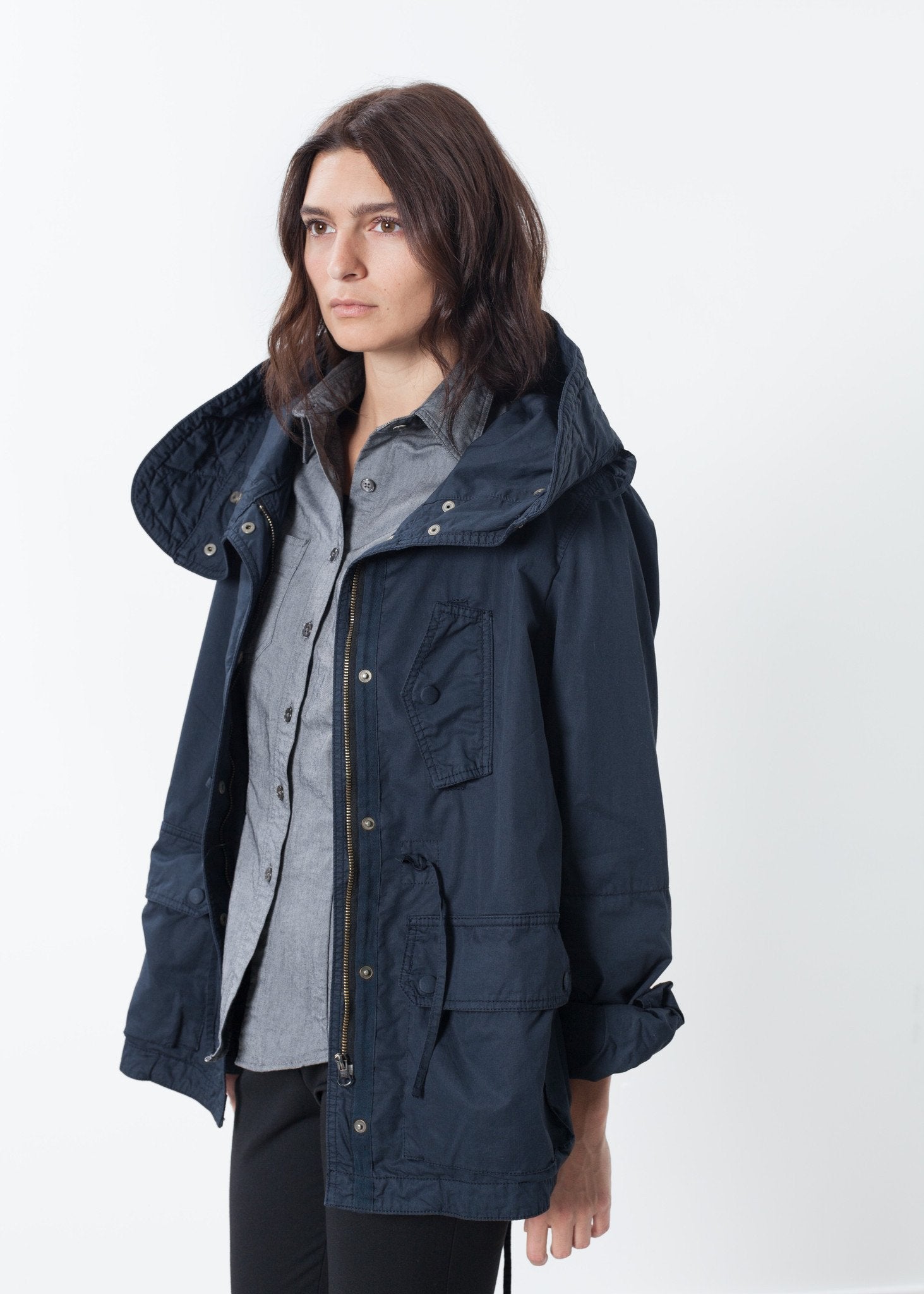 Marquee Coat in Steel Hannes Roether