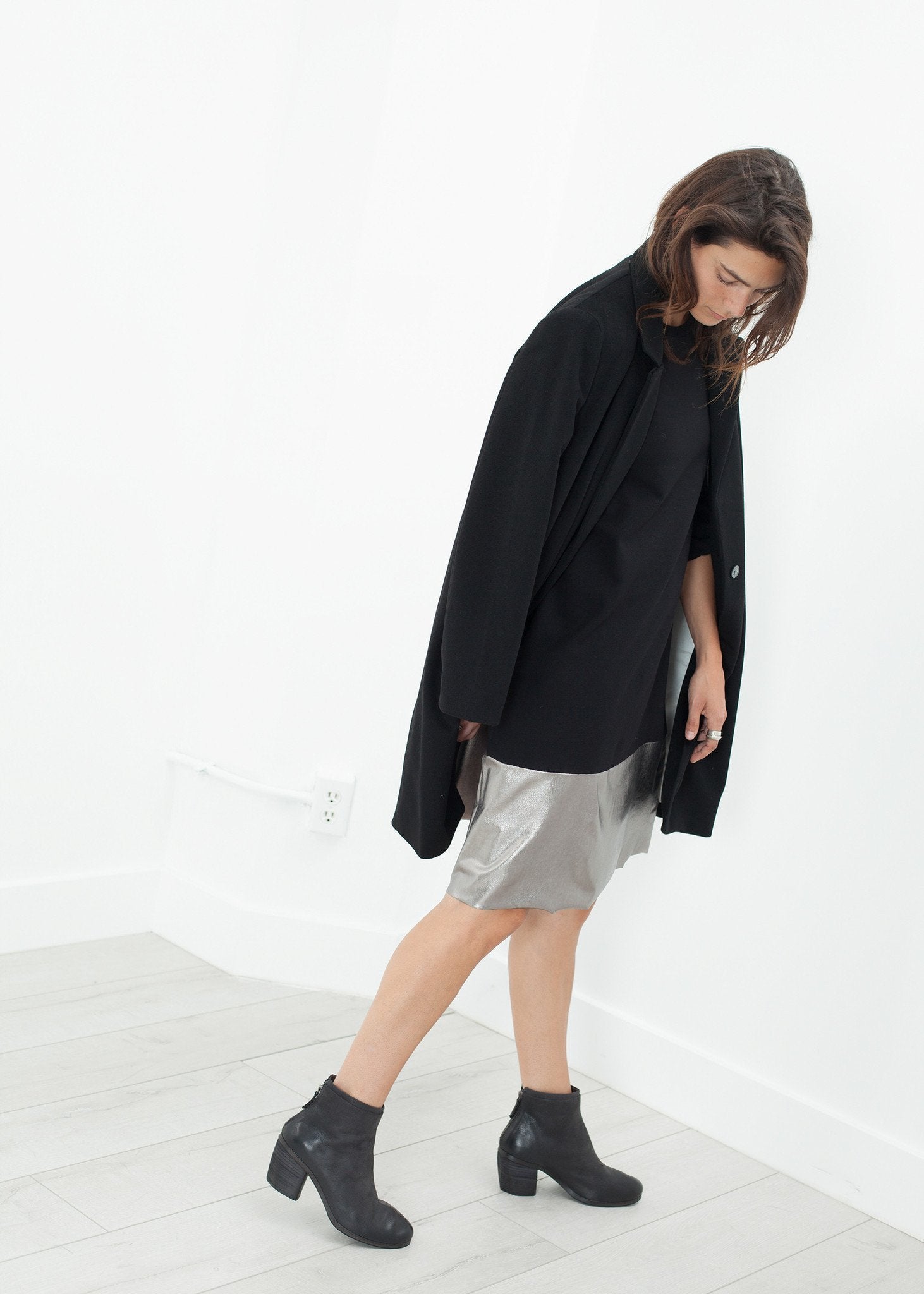Border Dress in Black/Silver Maria Calderara