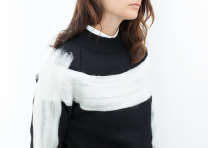 Contrast Felted Sweater in Black Ter et Bantine