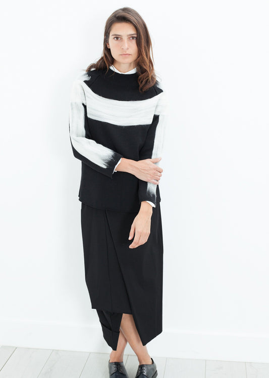 Contrast Felted Sweater in Black Ter et Bantine