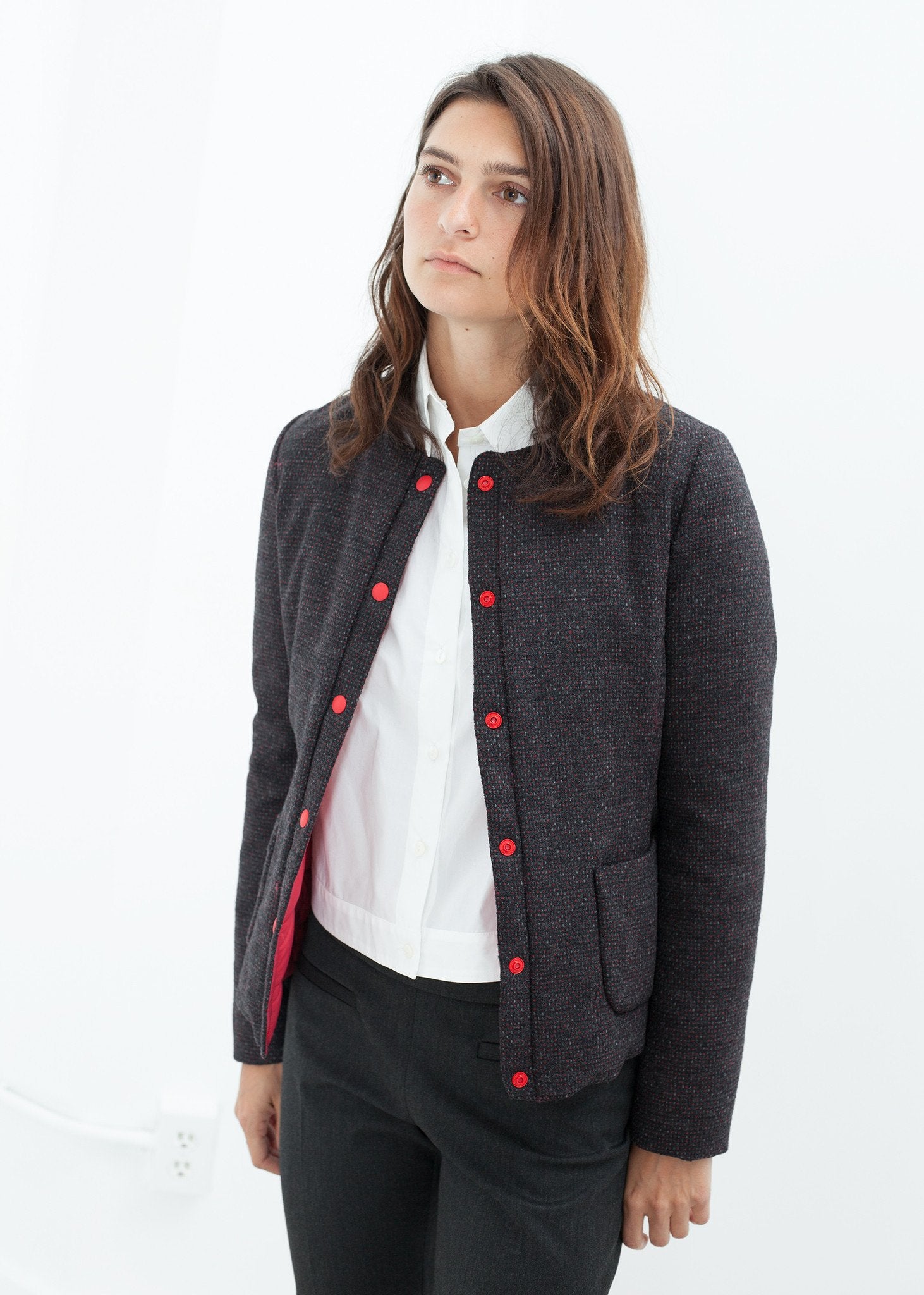 Camelia Reversible Jacket in Black/Red Lardini