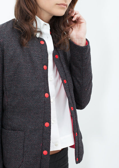 Camelia Reversible Jacket in Black/Red Lardini