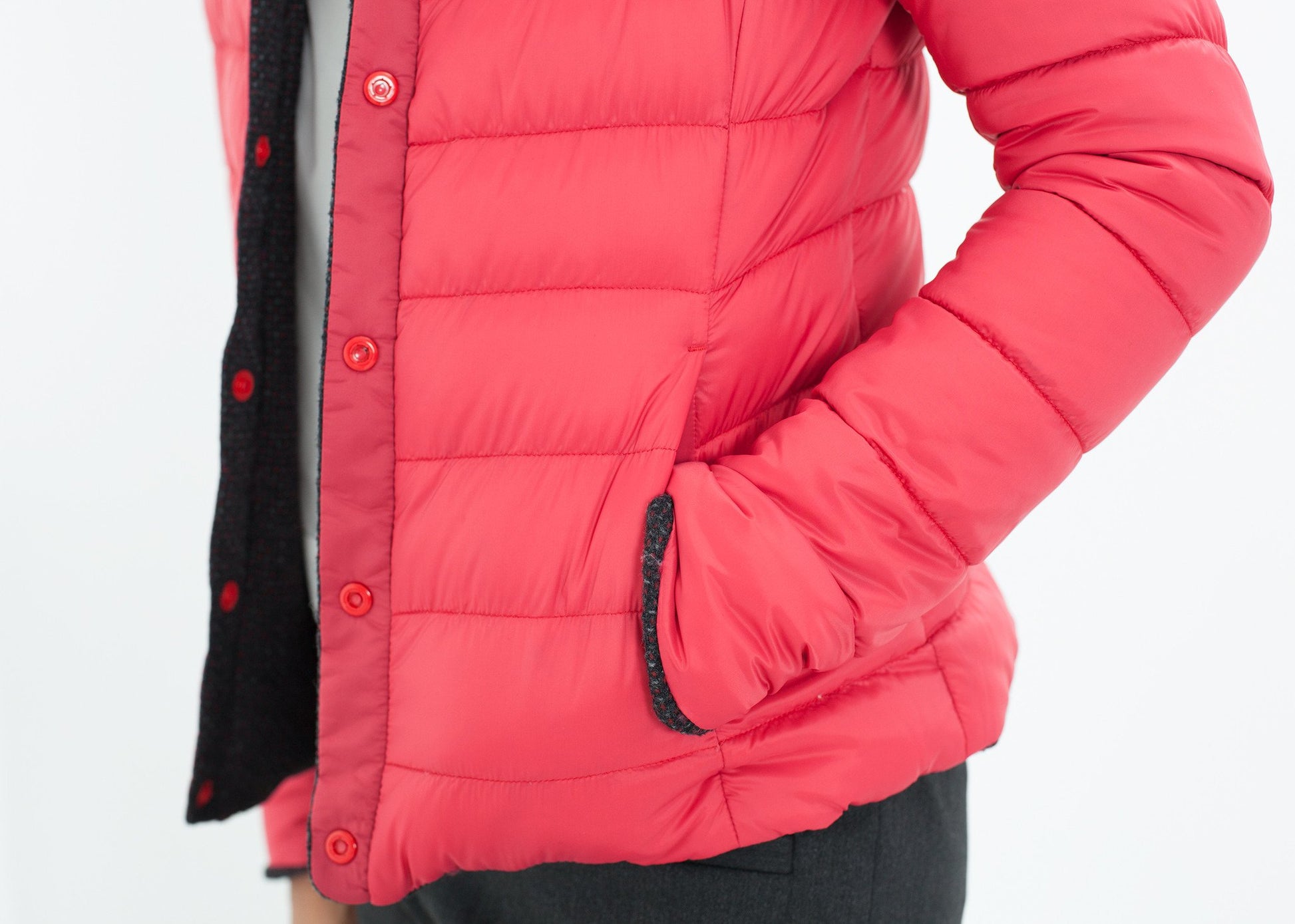 Camelia Reversible Jacket in Black/Red Lardini