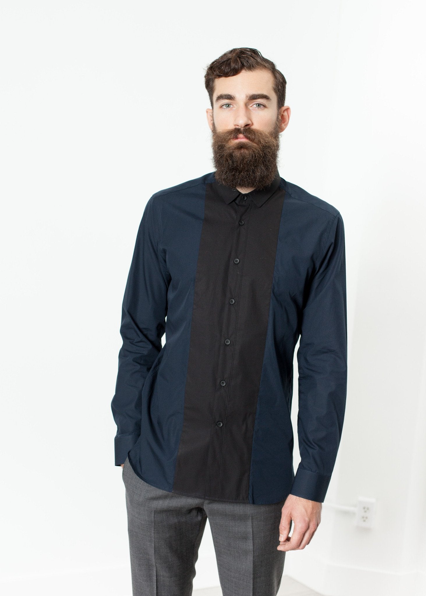 Camicia Classic Shirt in Navy Mauro Grifoni